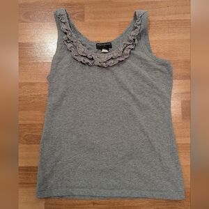Banana Republic 2000s Gray Ruffle Tank Top